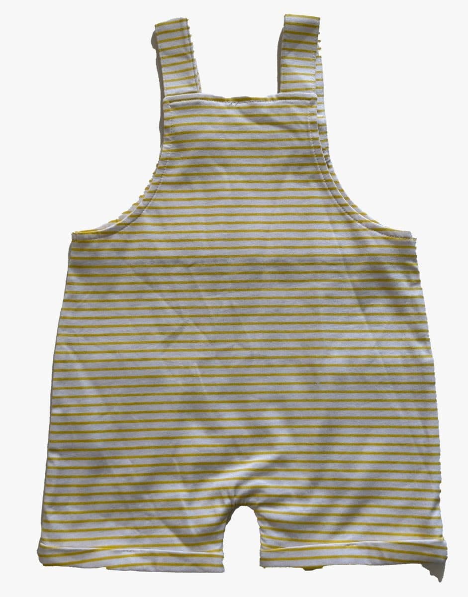 Kids yellow striped jersey dungaree